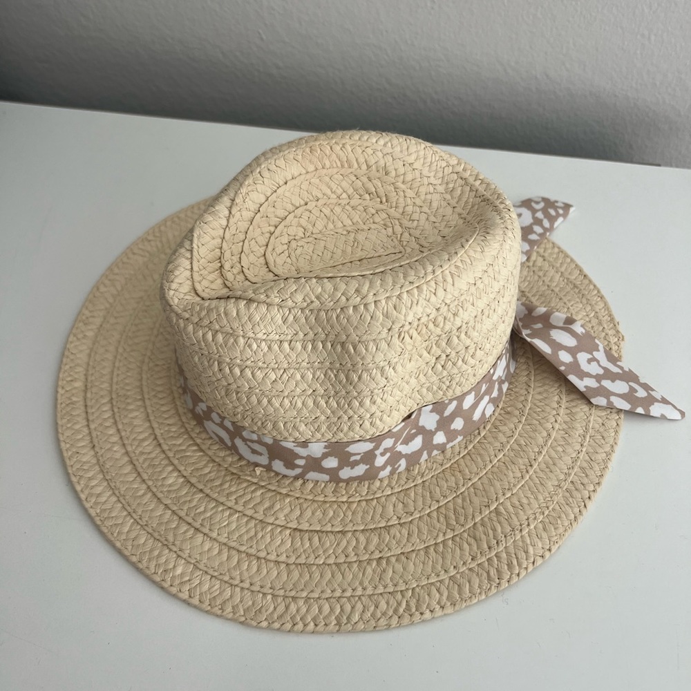 Girls Straw Wide Brim Hat - Picture 2 of 7